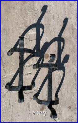 Vintage Antique English Fireplace Hearth Andirons Cast Iron Fire Dogs Rare