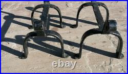Vintage Antique English Fireplace Hearth Andirons Cast Iron Fire Dogs Rare
