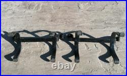 Vintage Antique English Fireplace Hearth Andirons Cast Iron Fire Dogs Rare