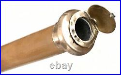 Vintage Antique English Gadget Container Gold Swagger Knob Walking Stick Cane