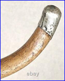Vintage Antique English Hallmarks Sterling Silver Crook Walking Stick Cane Old