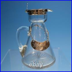 Vintage Antique English Hallmarks Sterling Silver and Glass Whiskey Noggin