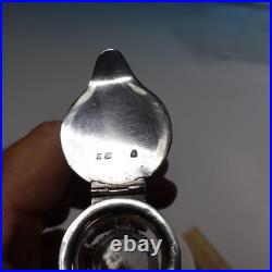 Vintage Antique English Hallmarks Sterling Silver and Glass Whiskey Noggin