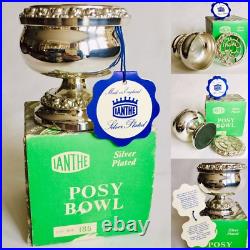 Vintage/Antique English Ian Heath Ltd IANTHE Silver Plated 3.25/8cm Rose Bowl