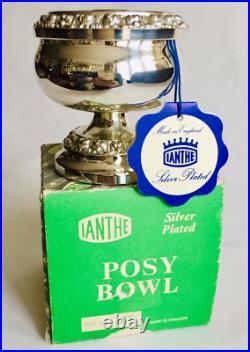 Vintage/Antique English Ian Heath Ltd IANTHE Silver Plated 3.25/8cm Rose Bowl Vintage/Antique English Ian Heath Ltd IANTHE Silver Plated 3.25/8cm Rose Bowl