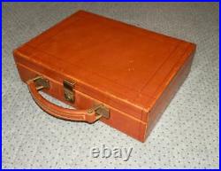 Vintage/Antique English Leather'Cheney' Small Travelling Case With Lock & Key