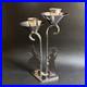 Vintage Antique English Made Art Deco Chrome Silhoette Candle Holder Candelabra