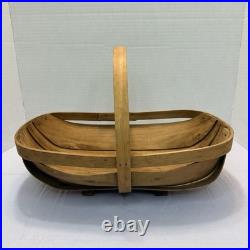 Vintage Antique English Old Sussex Wooden Trug Garden Basket