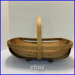 Vintage Antique English Old Sussex Wooden Trug Garden Basket