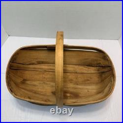 Vintage Antique English Old Sussex Wooden Trug Garden Basket