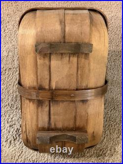 Vintage Antique English Old Sussex Wooden Trug Garden Basket