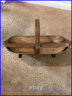 Vintage Antique English Old Sussex Wooden Trug Garden Basket Vintage Antique English Old Sussex Wooden Trug Garden Basket
