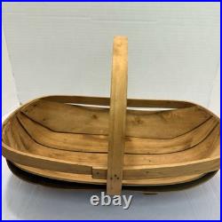 Vintage Antique English Old Sussex Wooden Trug Garden Basket