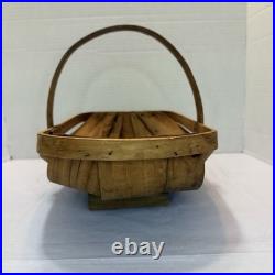 Vintage Antique English Old Sussex Wooden Trug Garden Basket