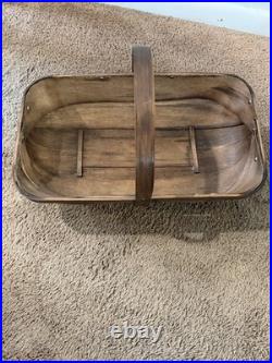 Vintage Antique English Old Sussex Wooden Trug Garden Basket Vintage Antique English Old Sussex Wooden Trug Garden Basket