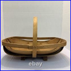 Vintage Antique English Old Sussex Wooden Trug Garden Basket