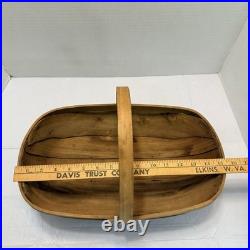 Vintage Antique English Old Sussex Wooden Trug Garden Basket
