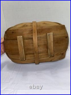 Vintage Antique English Old Sussex Wooden Trug Garden Basket