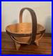 Vintage Antique English Old Sussex Wooden Trug Garden Basket 8.5 tall