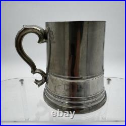 Vintage Antique English Pewter Pint Tankard or Mug, James Yates, 19th Century