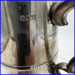 Vintage Antique English Pewter Pint Tankard or Mug, James Yates, 19th Century