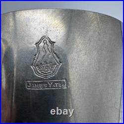 Vintage Antique English Pewter Pint Tankard or Mug, James Yates, 19th Century