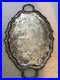 Vintage Antique English Silver plated Gallery Oval Ornate Serving Tray 23L