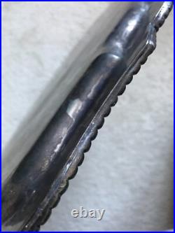 Vintage Antique English Silver plated Gallery Oval Ornate Serving Tray 23L