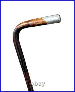Vintage Antique English Sterling Silver Nose Bamboo Shaft Walking Stick Cane Old