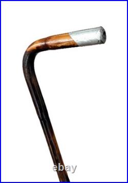Vintage Antique English Sterling Silver Nose Bamboo Shaft Walking Stick Cane Old