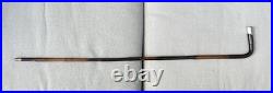 Vintage Antique English Sterling Silver Nose Bamboo Shaft Walking Stick Cane Old