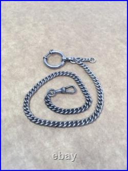 Vintage Antique English Sterling Silver Watch Chain 19g 12.5 5mm
