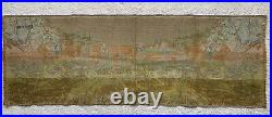 Vintage Antique English Tapestry Hunting Dog Pictorial Wall Hanging Decor France