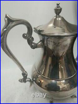 Vintage Antique English Teapot Silver On Copper Vintage Rare Flower Decorated