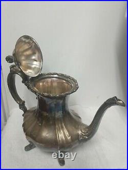 Vintage Antique English Teapot Stunning Silver Rare Flower Decorated