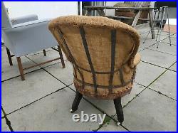 Vintage Antique English Victorian Iron Back Slipper Chair Like Cornelius V Smith