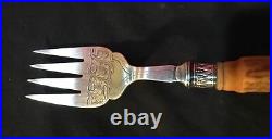 Vintage Antique English Victorian Silver Plate Fish Serving Set Ornate Handles