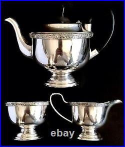 Vintage/Antique English Viners Silver Plated Tea Pot, Cramer & Sugar Bowl (1kg)