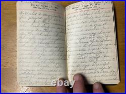 Vintage Antique Everyday Diary Journal Handwritten Entries 1936 Tied Up Person
