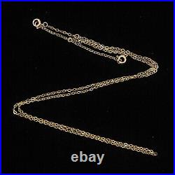 Vintage Antique HM Solid 9ct 9k Gold Fine Cable Chain Necklace Safety 19.25'