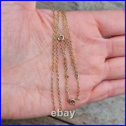 Vintage Antique HM Solid 9ct 9k Gold Fine Cable Chain Necklace Safety 19.25'