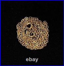 Vintage Antique HM Solid 9ct 9k Gold Fine Cable Chain Necklace Safety 19.25'