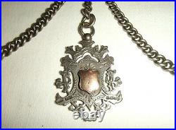 Vintage/Antique Hallmarked English 925 Solid Silver Double Albert Fob Chain