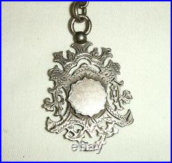 Vintage/Antique Hallmarked English 925 Solid Silver Double Albert Fob Chain