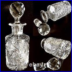 Vintage/ Antique Heavy (322g) English Cut Lead Crystal 6/15cm Perfume Decanter