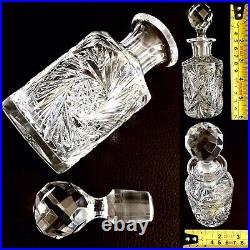 Vintage/ Antique Heavy (322g) English Cut Lead Crystal 6/15cm Perfume Decanter