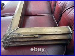 Vintage Antique Heavy Brass Copper Fireplace Hearth Surround Curb Hearth Fender