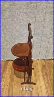 Vintage/Antique Mahogany 4 Tiered Folding Cake Plant Stand Wooden
