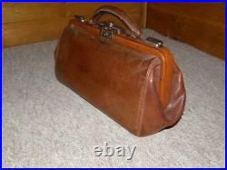 Vintage/Antique Mini Gladstone Bag English Leather Doctors Bag
