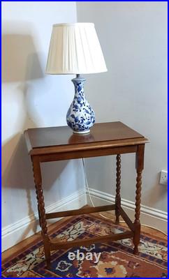 Vintage Antique Oak Side Table Barleytwist legs